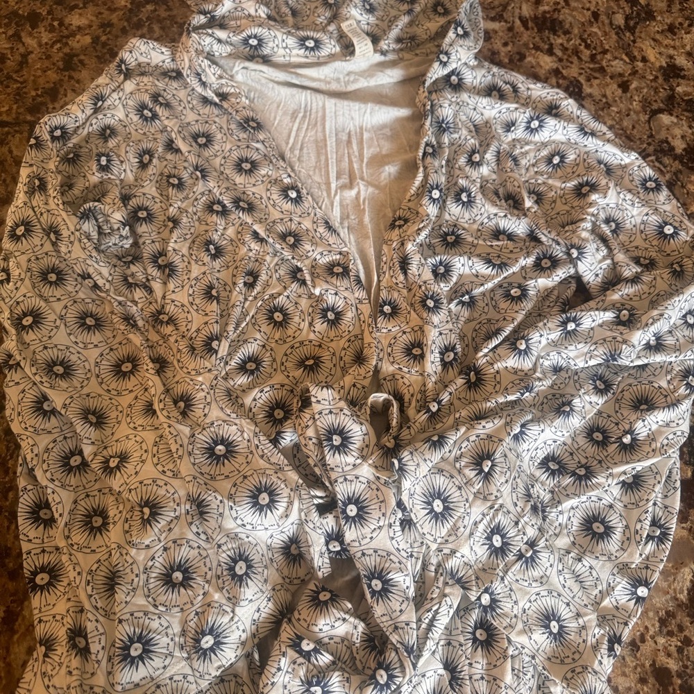Kate Quinn Blue and White Compass BathRobe (Never Worn)